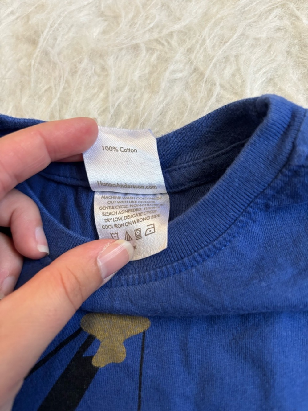Hanna Andersson Boy’s Royal Blue Tee with Unique Festive Graphic - Picture 4 of 4
